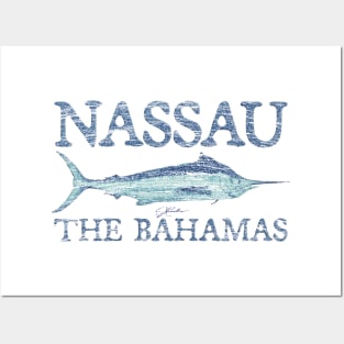 Nassau, The Bahamas, Blue Marlin (Distressed) Posters and Art